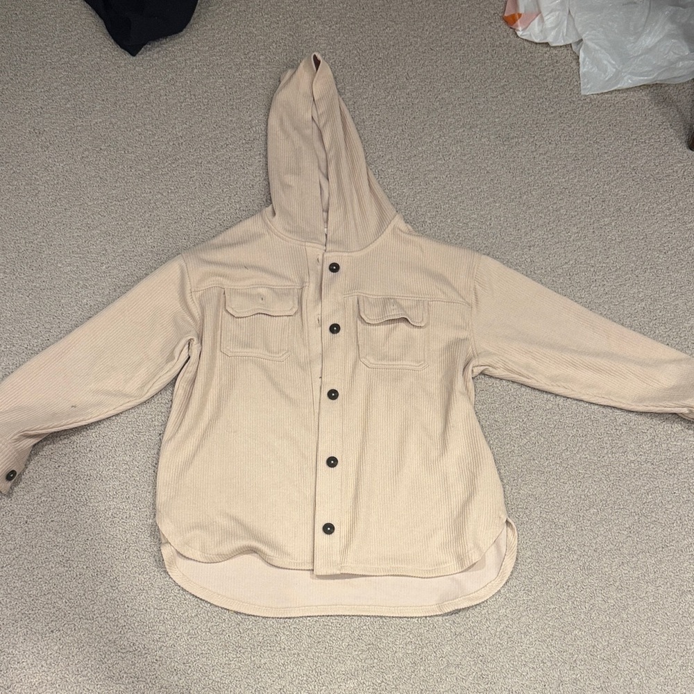 Time and Tru Tan Hooded Jacket